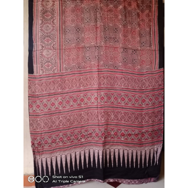 Ajrakh Block print Saree 